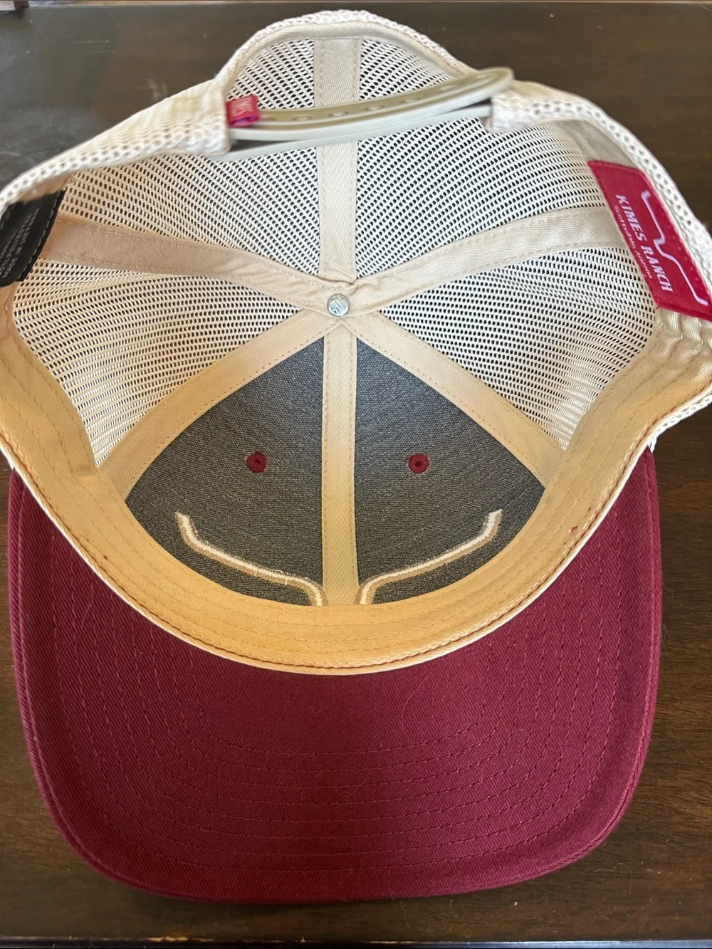 Kimes Ranch Maroon and White Trucker Cap with Embroidered Logo